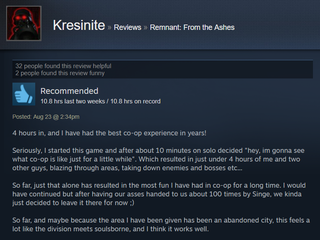 Illustration for article titled Remnant: From The Ashes, As Told By Steam Reviews